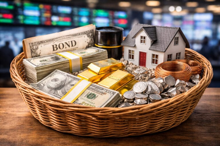 금, 은, 구리 등 원자재도 현금, 주식, 부동산 등과 같은 자산으로 분류되어 한 바구니에 담겨있다